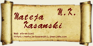 Mateja Kašanski vizit kartica